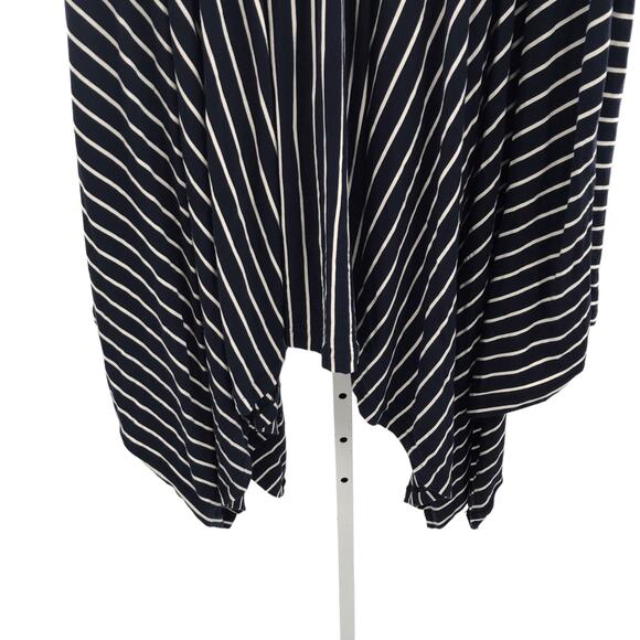 Cabi Striped Asymmetrical Hem Twirl Blue Skirt - Picture 5 of 10